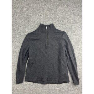 J.Lindeberg Sweater Mens Medium Gray Max Zipped Golf Merino Wool Quarter‎ Zip